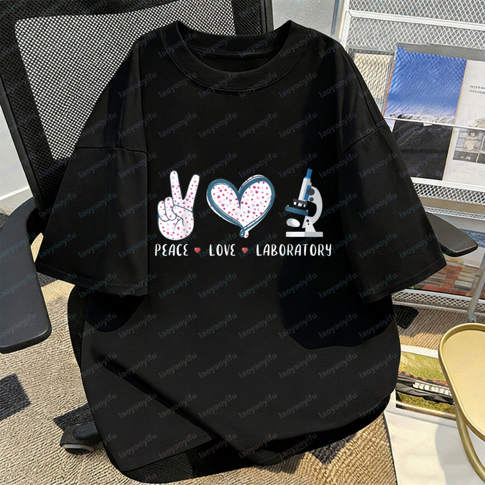 Medical Lab Worker - Lab Worker T-Shirt Peace Love Lab