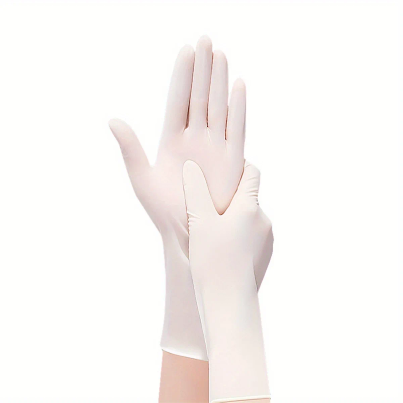 Disposable Gloves Nitrile - 100Pcs White Disposable Nitrile Gloves,Durable Household