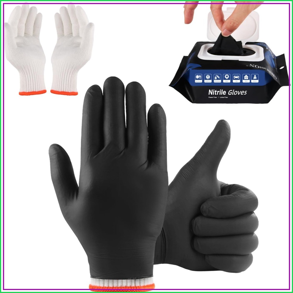 Disposable Gloves Nitrile - 50 Disposable Nitrile Gloves + 2