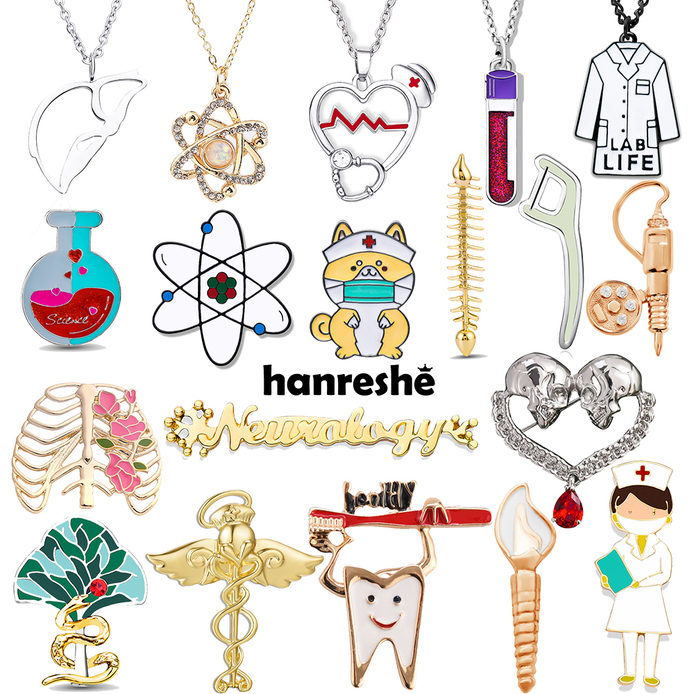 Medical Lab Science - Hanreshe Medical Necklaces Brooches Set Dental