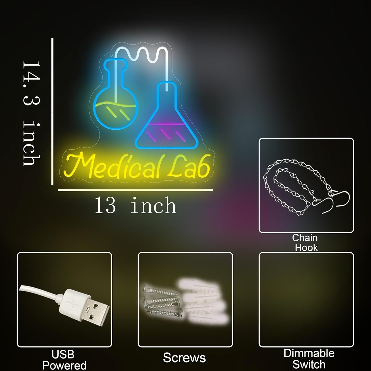 Science Laboratory Neon Sign U – обзор и цена Medical Lab Study