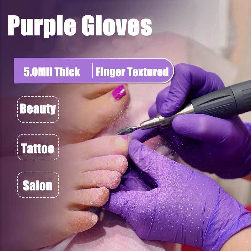 50/100PCS Violet Nitrile Glove – обзор и цена Disposable Gloves Nitrile