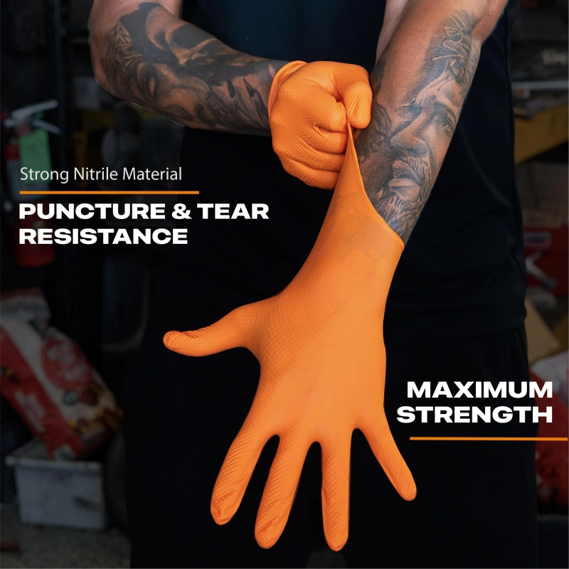 Heavy Duty Orange Nitrile Glov – обзор и цена Disposable Gloves Nitrile