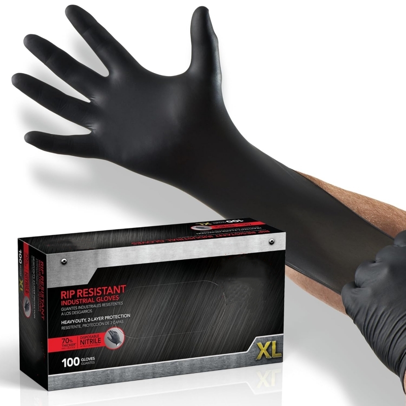 100PCS Black Nitrile Gloves Di – обзор и цена Disposable Gloves Nitrile