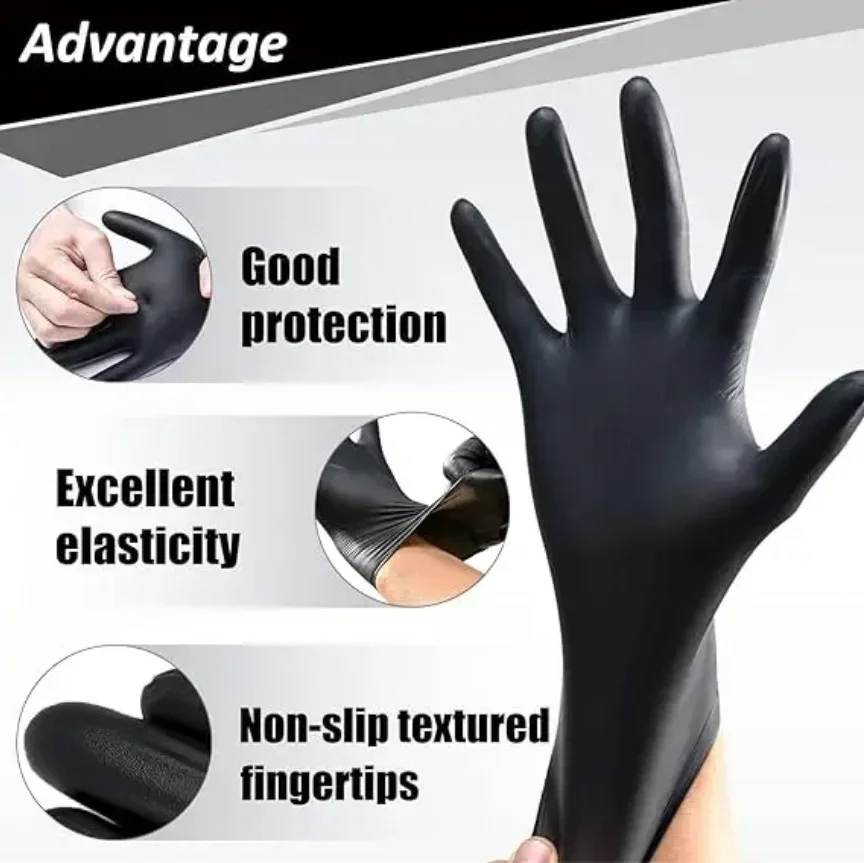 10/100Pcs Black Nitrile Gloves – обзор и цена Disposable Gloves Nitrile