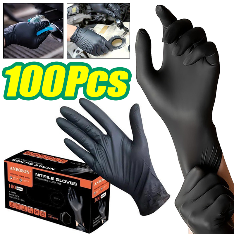 10/100Pcs Black Nitrile Gloves – обзор и цена Disposable Gloves Nitrile